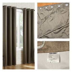 Metallic Mocha Brown Bronze Neutral Blackout Curtains 40x95 Long NWOT Mainstays